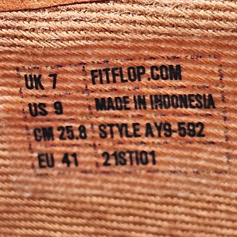 FitFlop Eloise Leather Espadrille Platform Slide Sandals Tan Brown Womens Size 9 - Picture 8 of 8